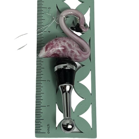 Sunset Vista Designs Flamingo Art Glass Wine Bottle Stopper 2010 Pink Bird - Picture 11 of 12